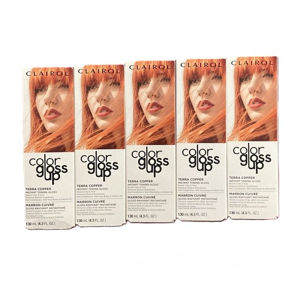 5 NEW Boxes Clairol Color Gloss Up Semi Permanent Hair Color, Terra Copper Color - Picture 1 of 5